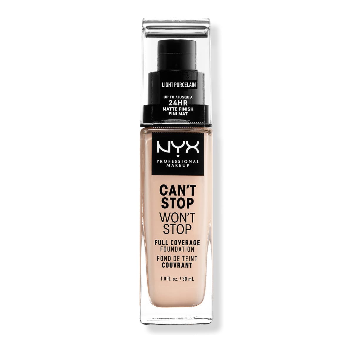 Can't Stop Won't Stop 24HR Full Coverage Matte Foundation, Light Porcelain