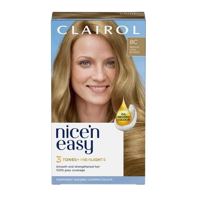 Clairol Nice'n Easy Hair Dye 8C Medium Cool Blonde