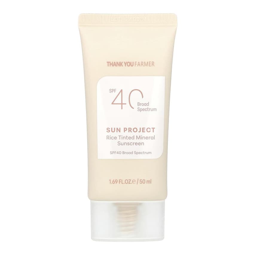 Sun Project, Rice Tinted Mineral Sunscreen, SPF40