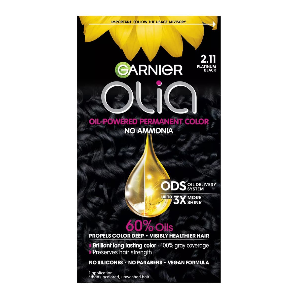Olia Brilliant Color, #2.11 Platinum Black
