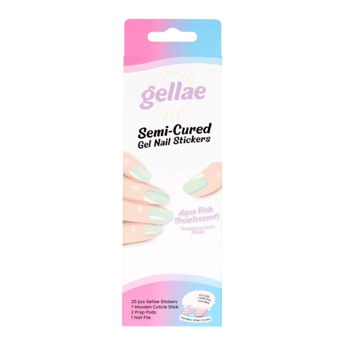 Gel Nail Sticker Aqua Pink Pearlescent