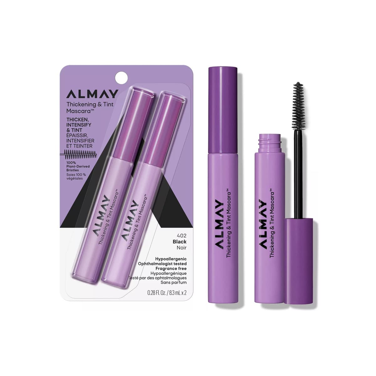 Thickening & Tint Mascara - No Clumping or Flaking - 402 Black - 2 Count