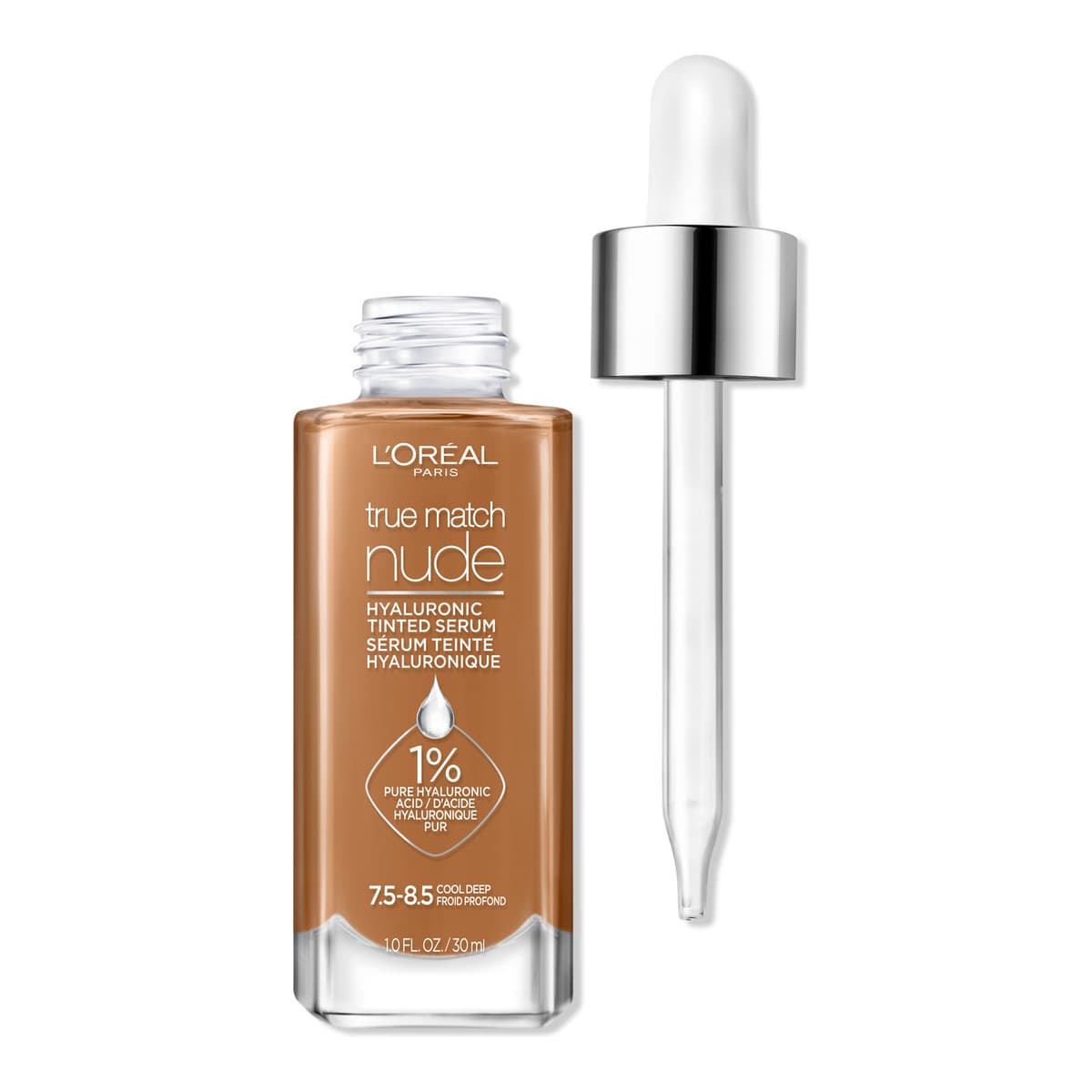 True Match Nude Hyaluronic Tinted Serum, #7.5-8.5 Cool Deep