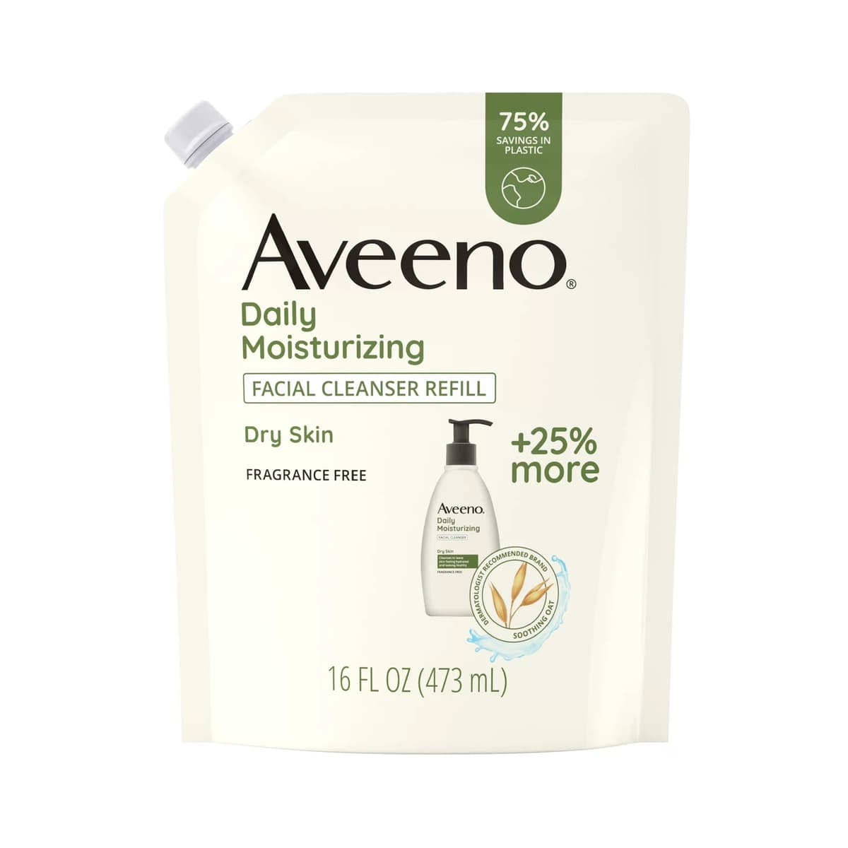 Daily Moisturizing Face Cleanser with Soothing Oat - Fragrance Free - Refill Pouch
