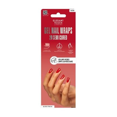 Semi Cured Gel Nail Wraps Ruby Rouge 20s