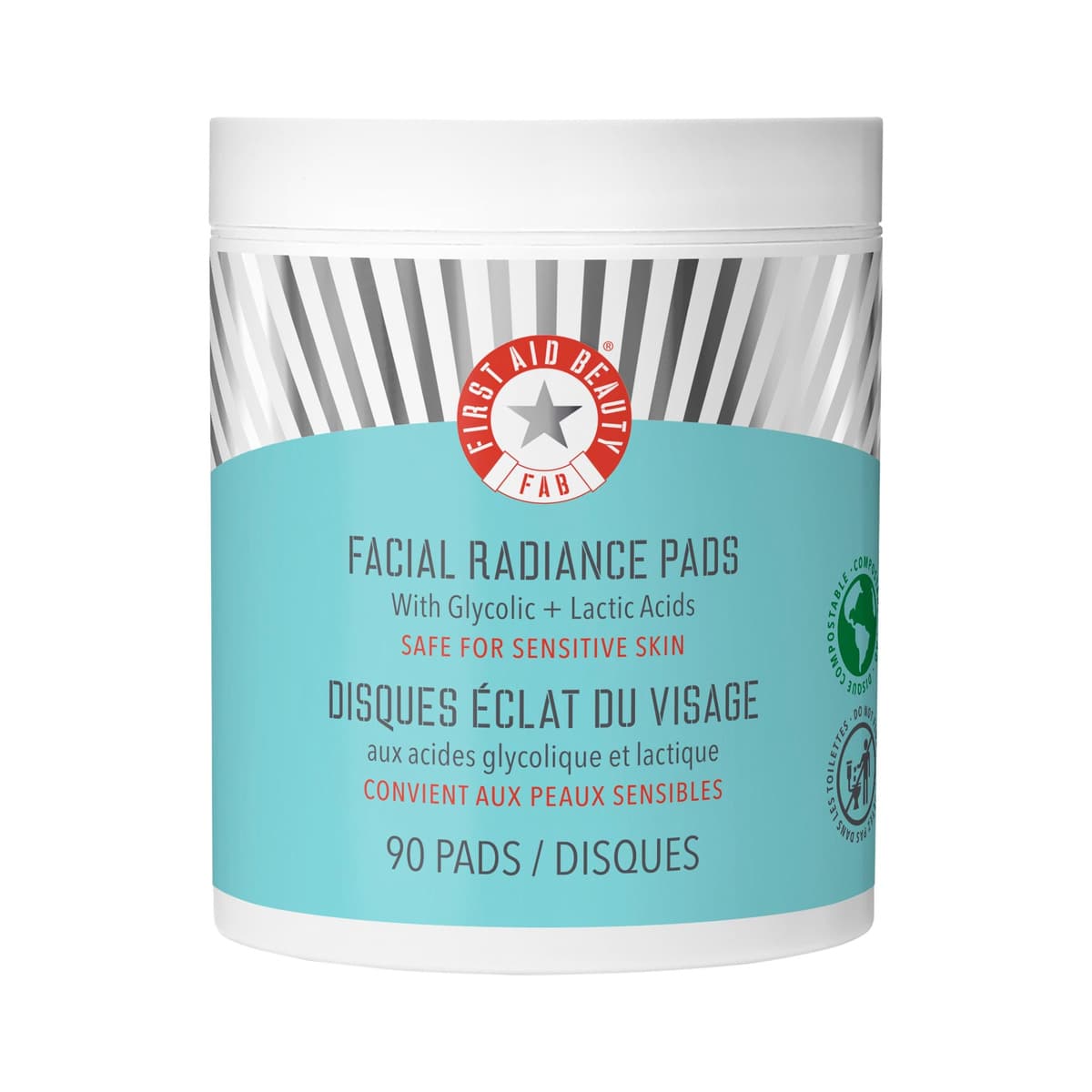 Facial Radiance Pads with Glycolic + Lactic Acids – Exfoliating Pads with AHA