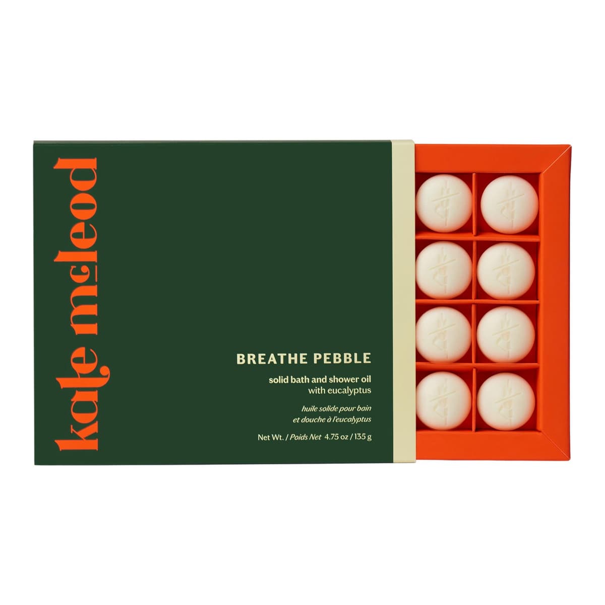 The Pebble - Deep Moisturizing Solid Bath & Shower Oil with Nourishing Cocoa Butter, Breathe - Eucalyptus