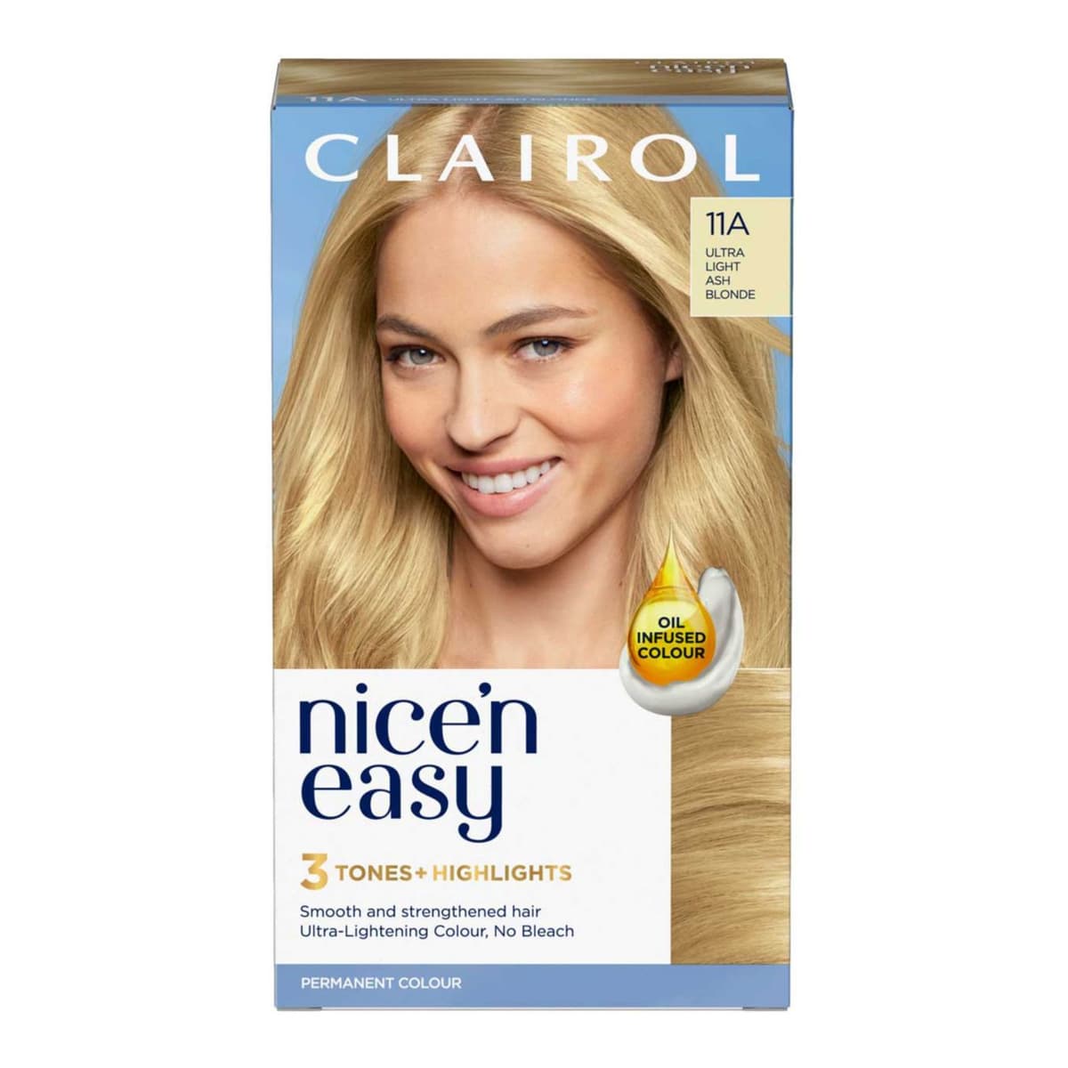 Clairol Nice'n Easy Crème Oil Infused Permanent Hair Dye 11A Ultra Light Ash Blonde