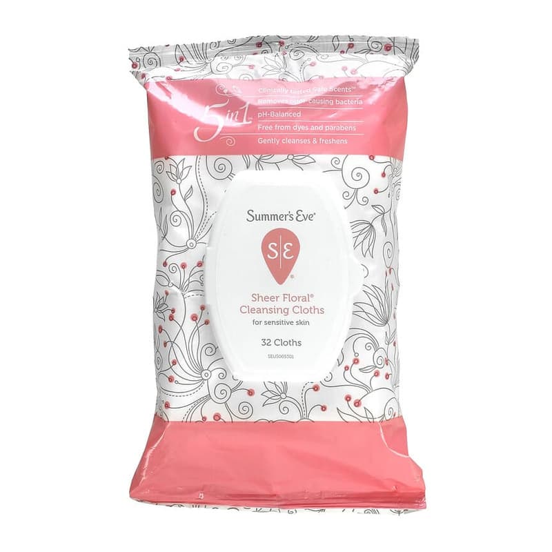 5 in 1 Cleansing Cloths, Sheer Floral