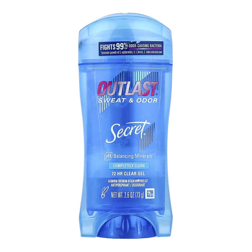 Outlast®, Sweat & Odor, 72 HR Clear Gel Deodorant, Completely Clean