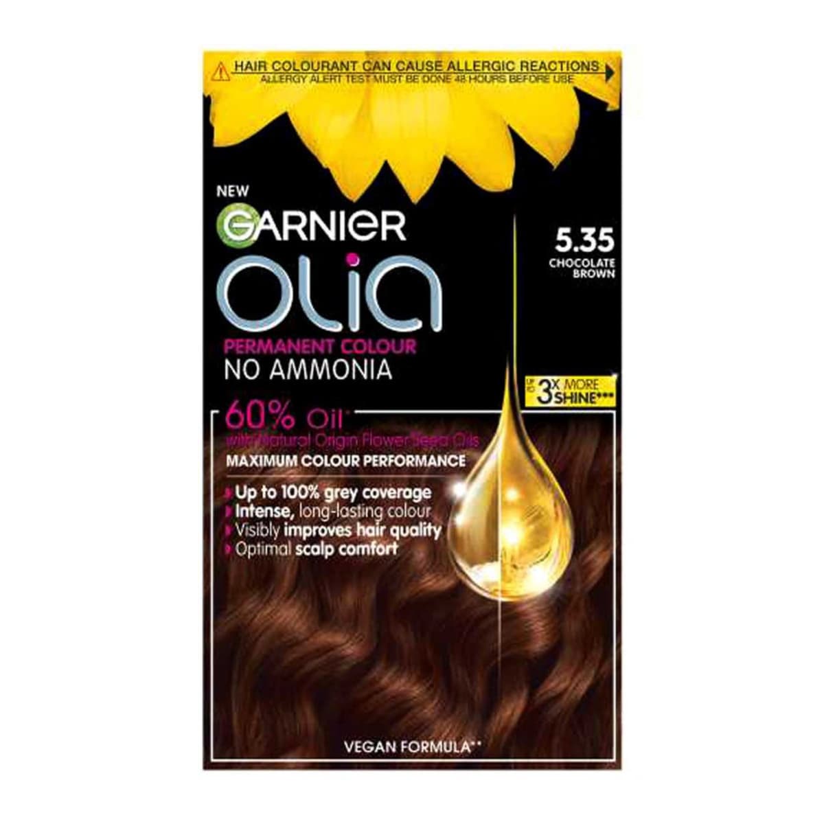Olia 5.35 Rich Chocolate Brown No Ammonia Permanent Hair Dye