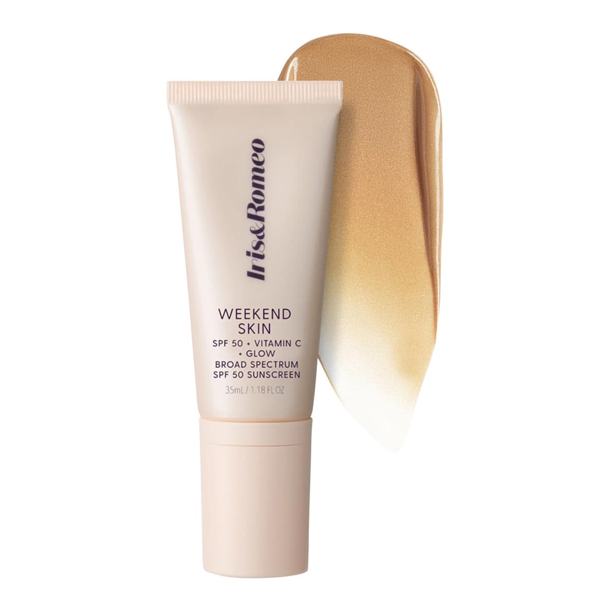 Weekend Skin SPF 50 Instant Glow Tinted Mineral Sunscreen with Vitamin C + Niacinamide, Universal Warm Glow
