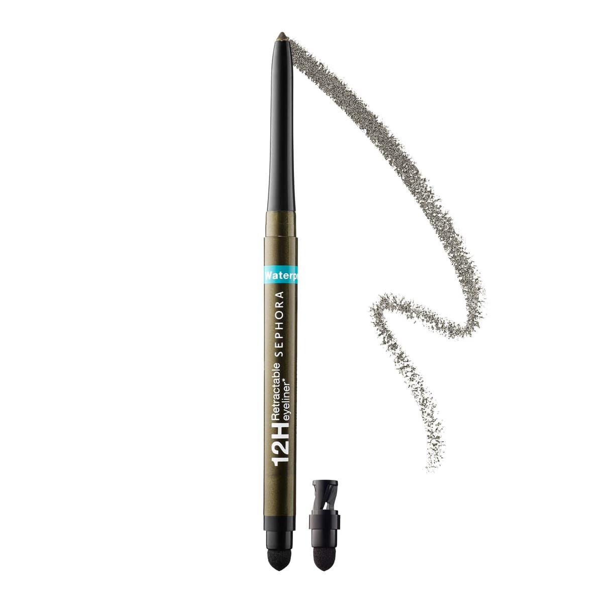 Waterproof 12HR Retractable Eyeliner Pencil, #14-Shimmer Khaki Green