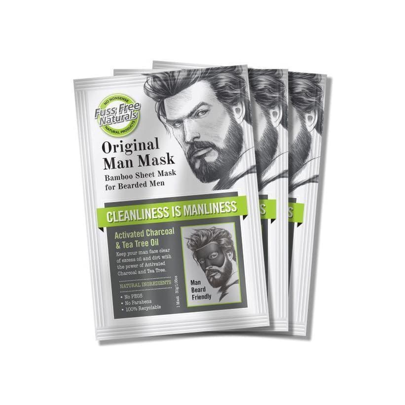 Mens Charcoal Face Mask, Bearded