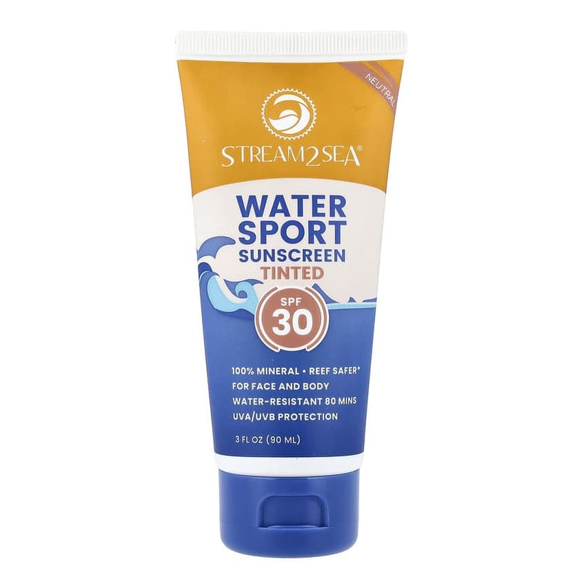 Water Sport Sunscreen, Tinted, SPF 30, Neutral