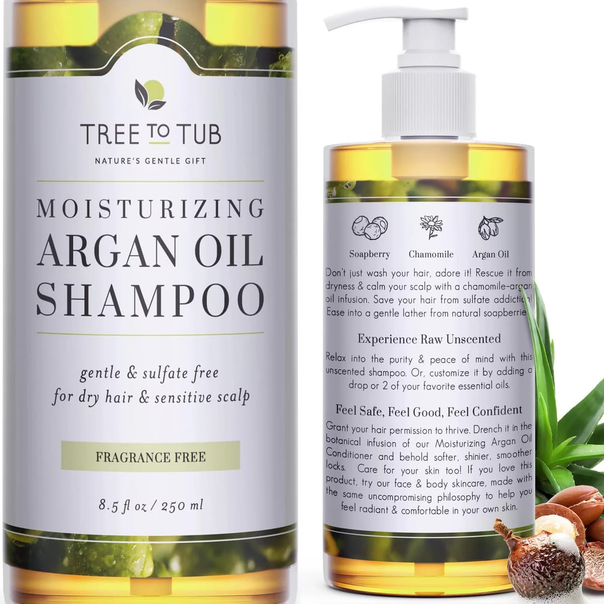 Fragrance Free Shampoo for Dry Sensitive Scalp - Gentle Unscented Hydrating Shampoo for Women & Men, Moisturizing Sulfate Free Shampoo