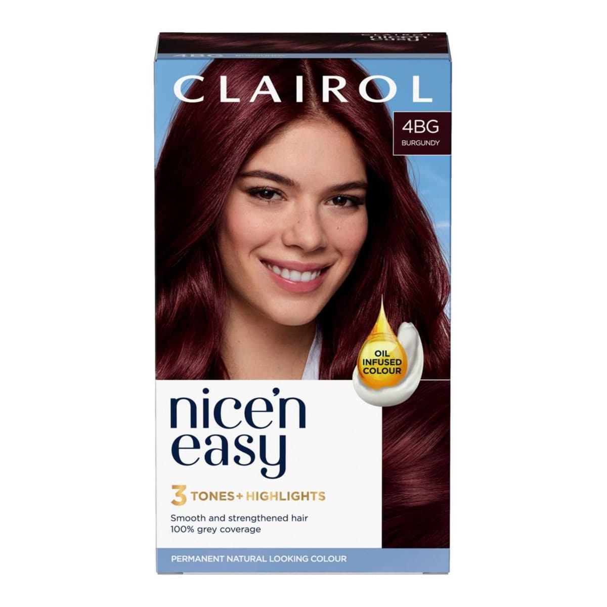 Clairol Nice'n Easy Crème Oil Infused Permanent Hair Dye 4BG Dark Burgundy