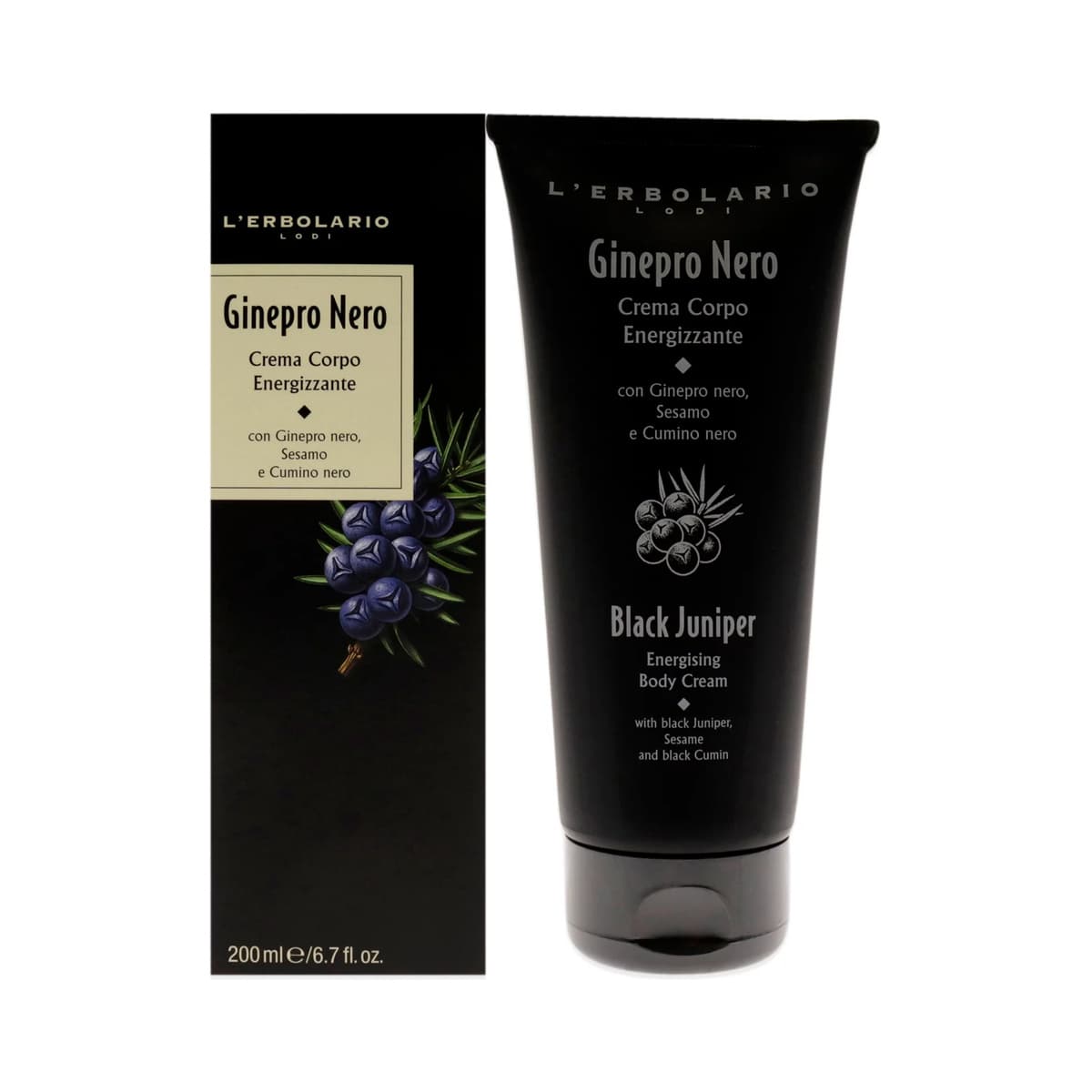 Black Juniper Energising Body Cream by LErbolario for Unisex - Body Cream