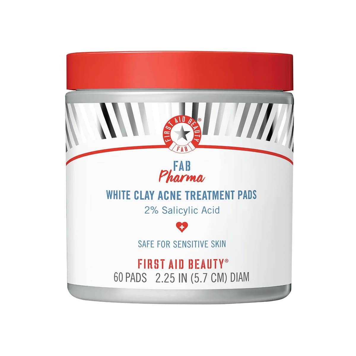 FAB Pharma White Clay Acne Treatment Pads 2 Salicylic Acid