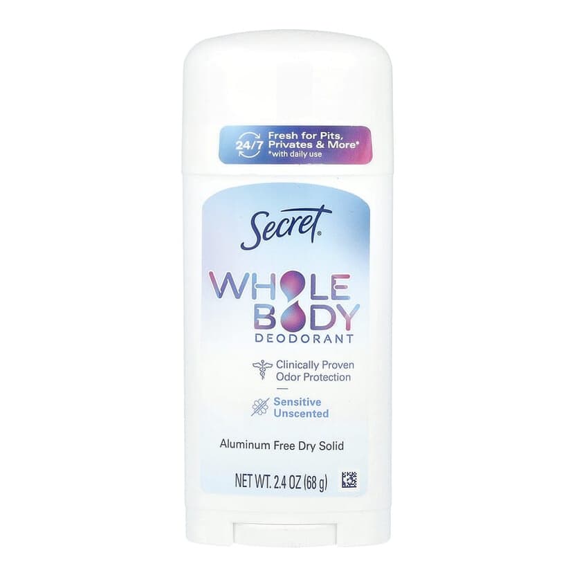 Whole Body Deodorant, Aluminum Free Dry Solid, Unscented