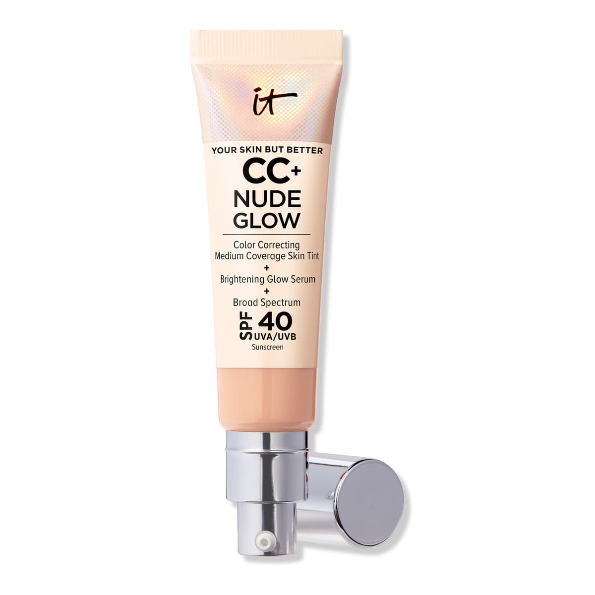 CC+ Nude Glow Lightweight Foundation + Glow Serum with SPF 40, Neutral Medium