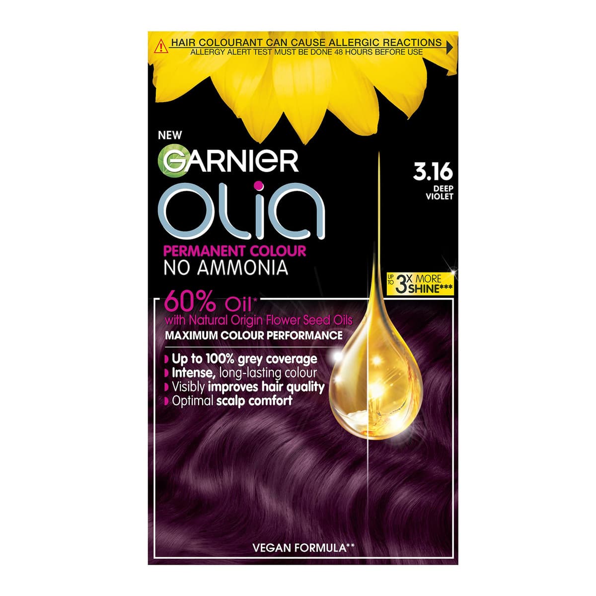 Olia Permanent Hair Dye - 3.16 Deep Violet