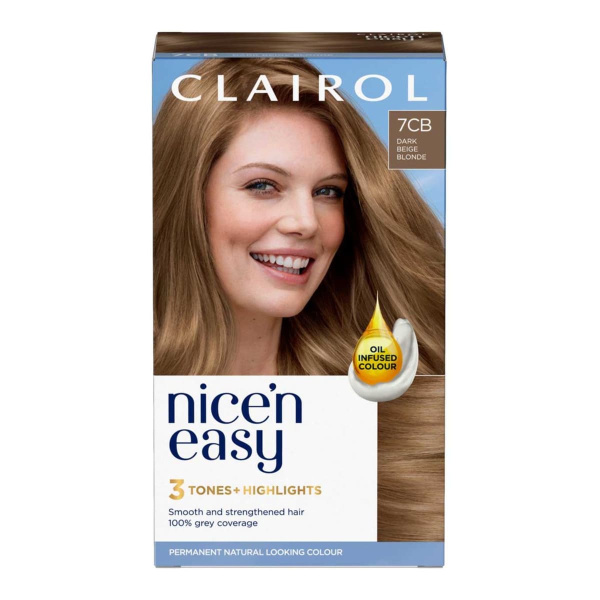 Clairol Nice'n Easy Crème Oil Infused Permanent Hair Dye 7CB Dark Champagne Blonde