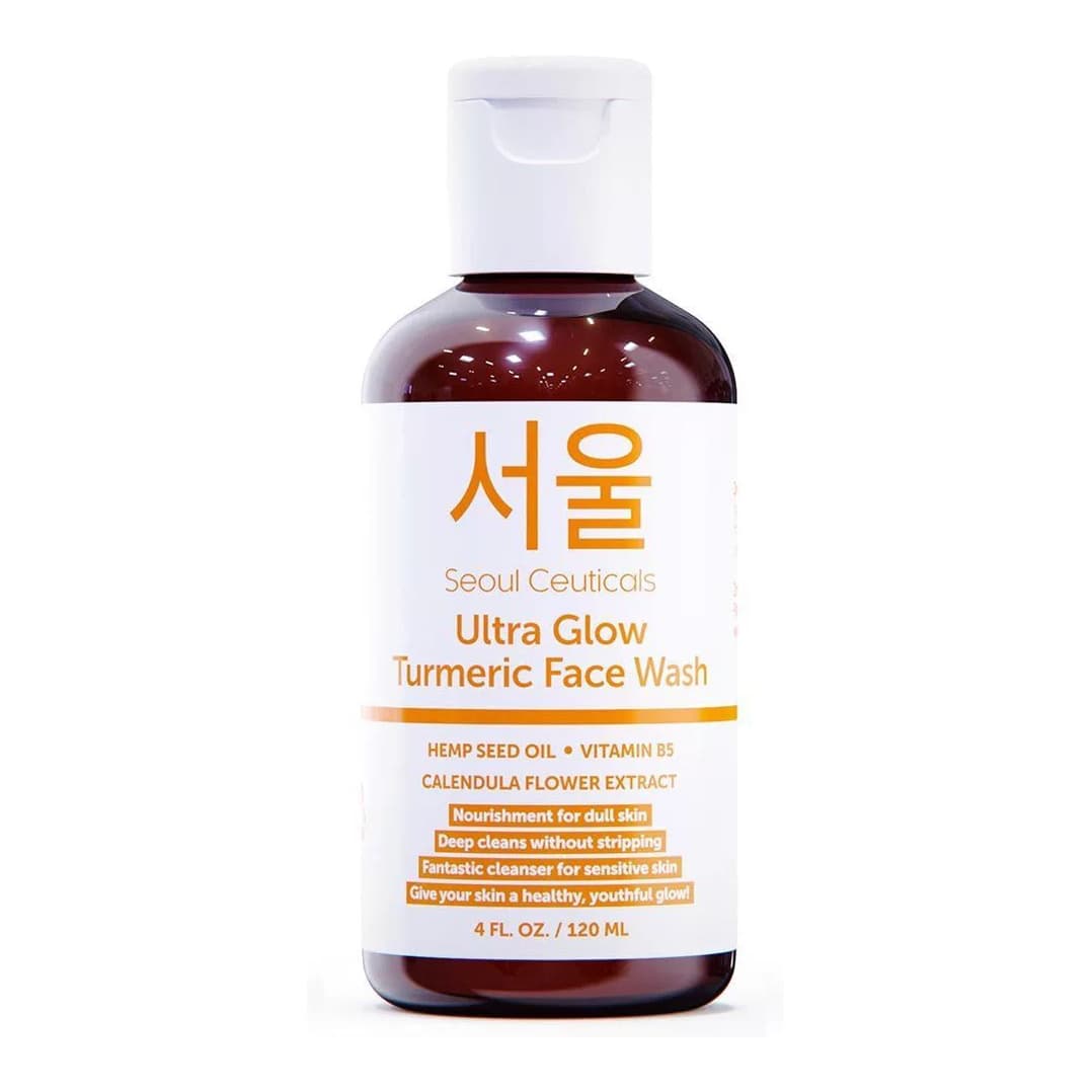 Korean Skin Care Turmeric Sensitive Skin Face Wash Cleanser - Korean Skincare Beauty Products K Beauty - Face Wash for Dry Skin