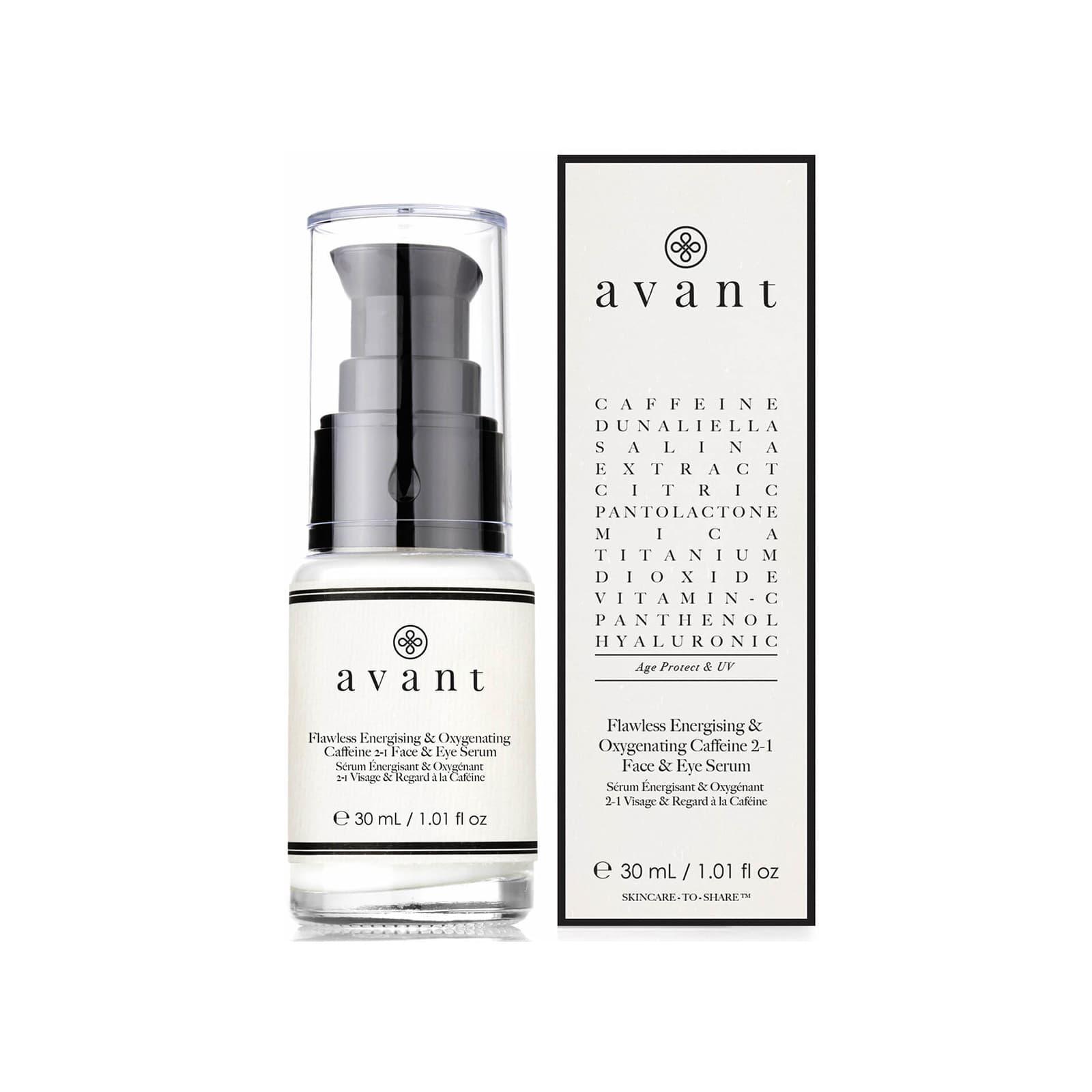 Flawless Energising and Oxygenating Caffeine 2-1 Face and Eye Serum