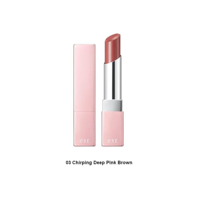 est Pure Clarity Moist Lipstick Limited Edition, #03 Chirping Deep Pink Brown
