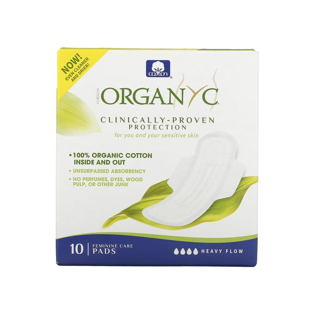 Organic Cotton Pads, Heavy Flow