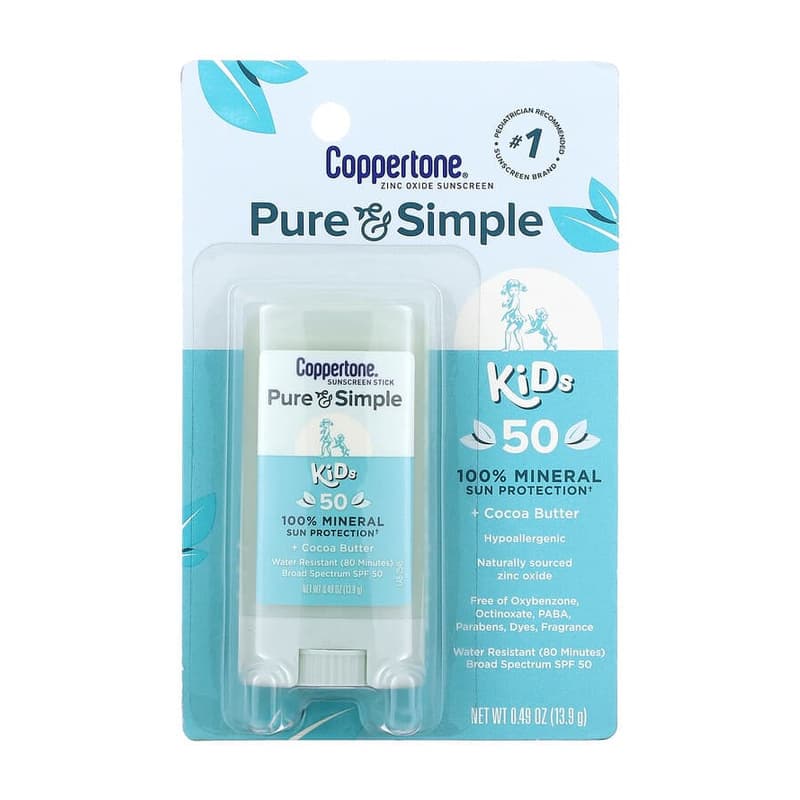 Pure & Simple, Kids, Sunscreen Stick, SPF 50, Cocoa Butter