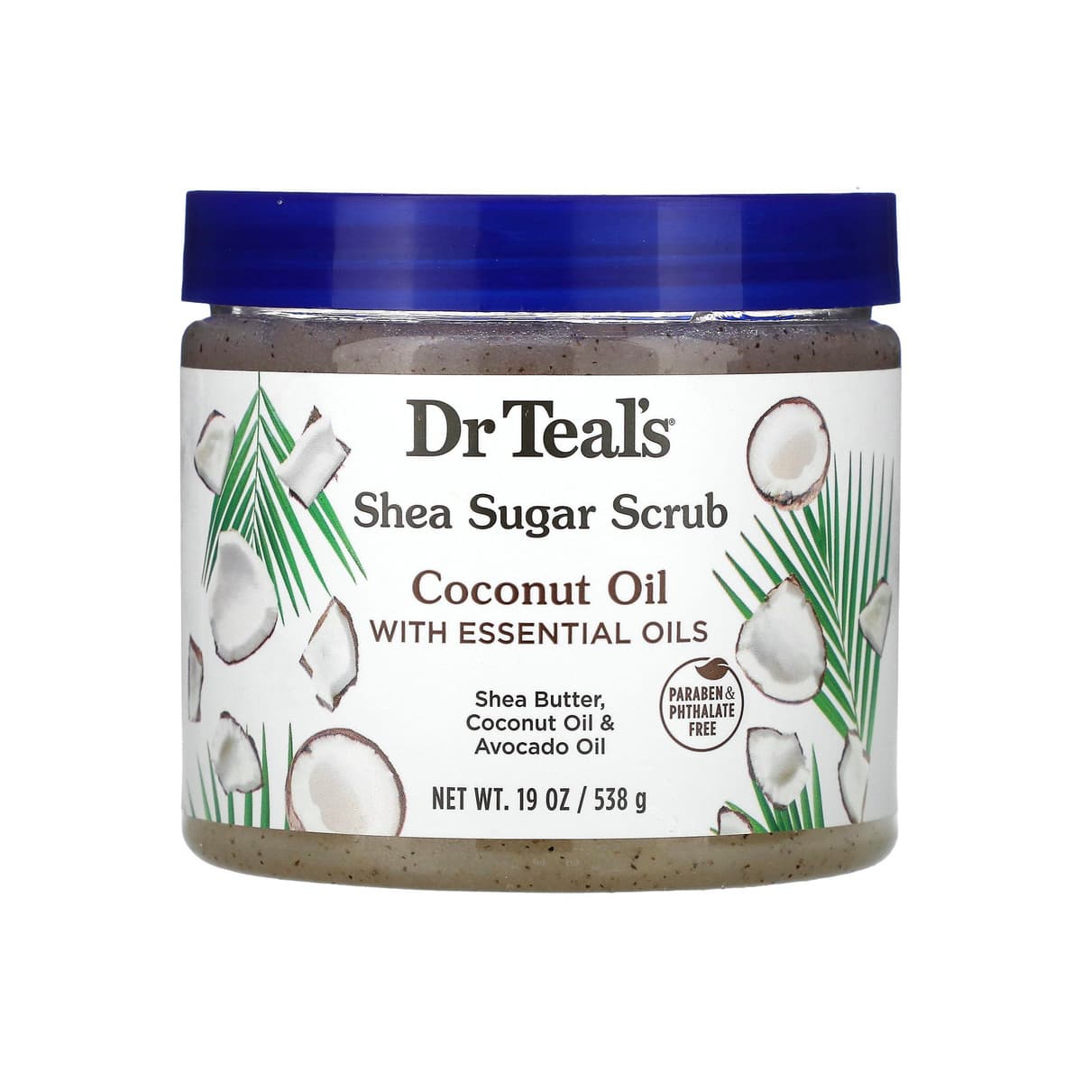Dr. Teal's Shea Sugar Scrub, Coconut Oil With Essential Oils
