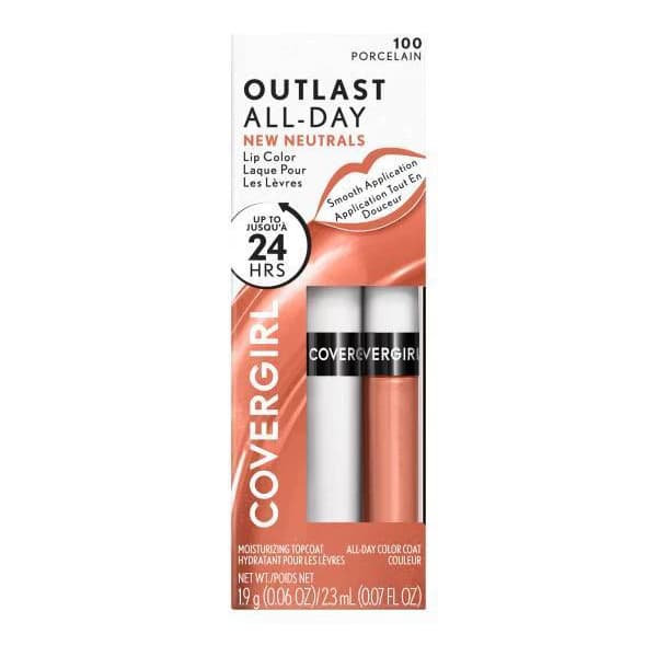 Outlast All Day Lip Color with Top Coat Lipgloss - Porcelain