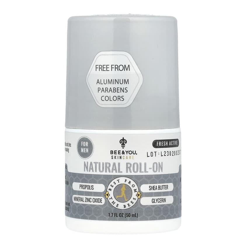 Natural Roll-On, For Men, Fresh Active