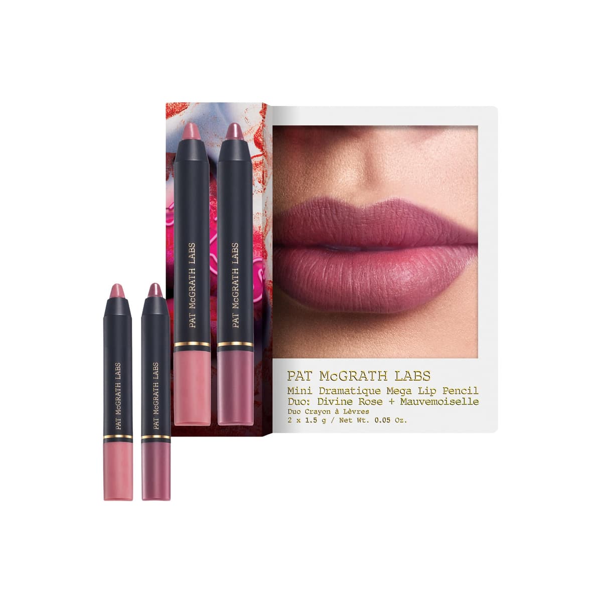 Mini Dramatique Mega Lip Pencil Set, Divine Rose + Mauvemoiselle