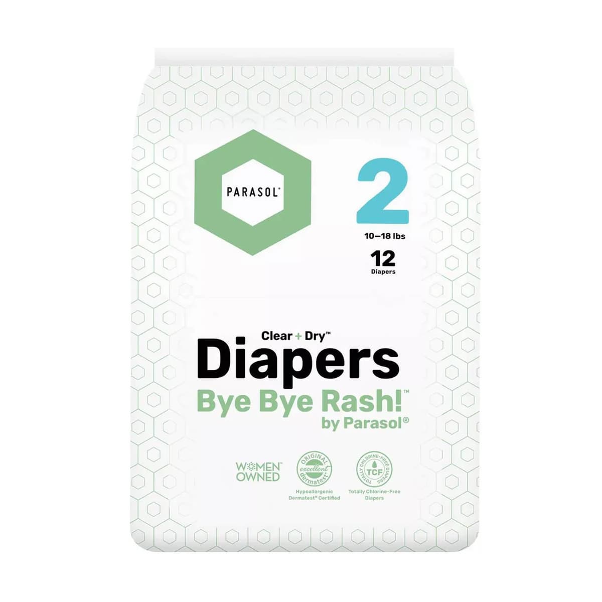 Chlorine-Free Diapers with RashShield Protection - Size 2