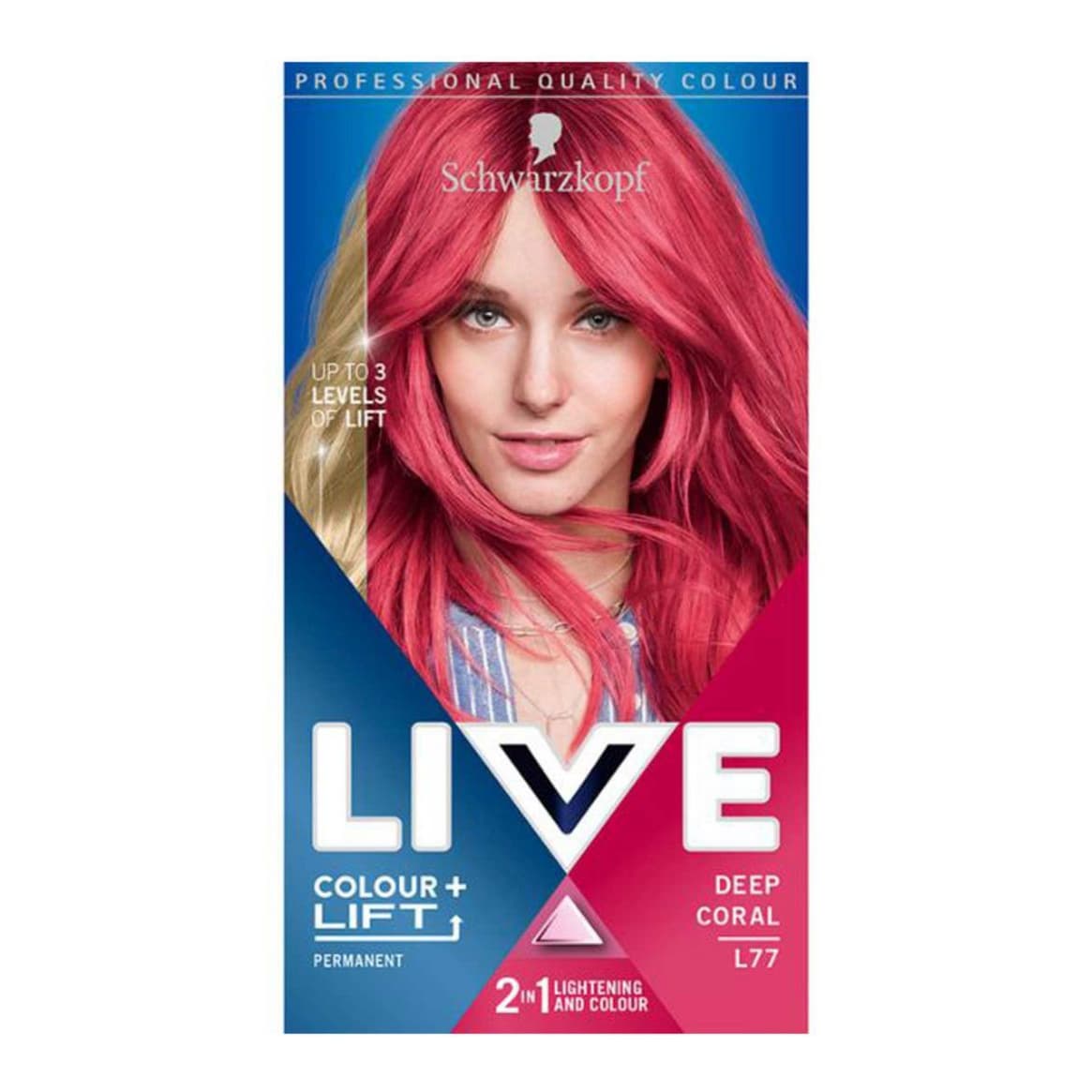 LIVE Colour + Lift Permanent Pink Hair Dye Deep Coral L77
