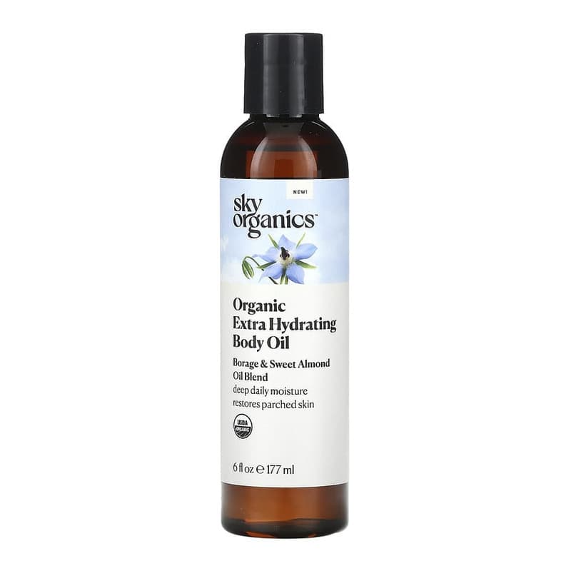 Organic Extra Hydrating Body Oil, Borage & Sweet Almond Oil Blend