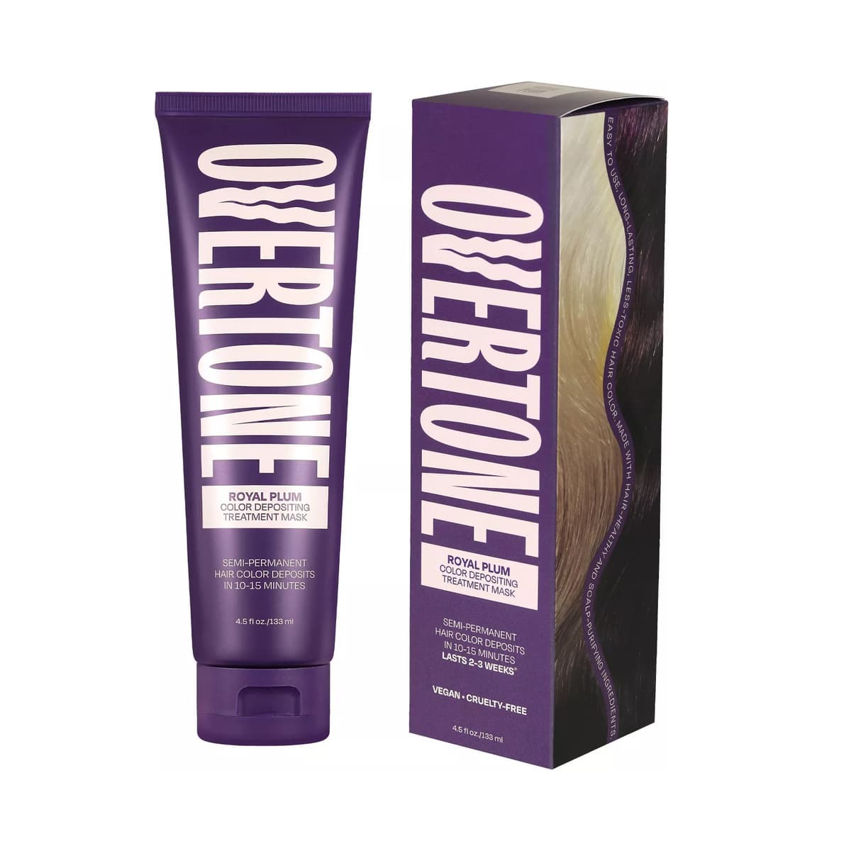 Royal Plum Hair Mask- Semi-Permanent Hair Dye & Color Conditioner- Vegan, Ammonia-Free, Deep Purple for Brown & Blonde Hair