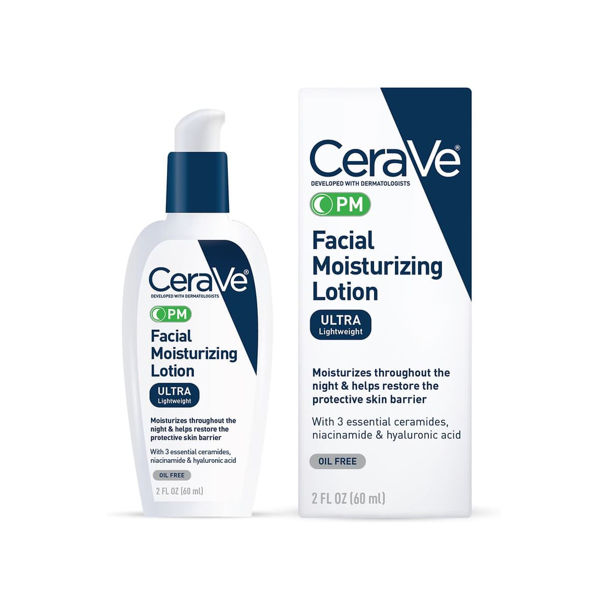 Face Lotion for Night with Hyaluronic Acid, PM Night Cream Fragrance Free