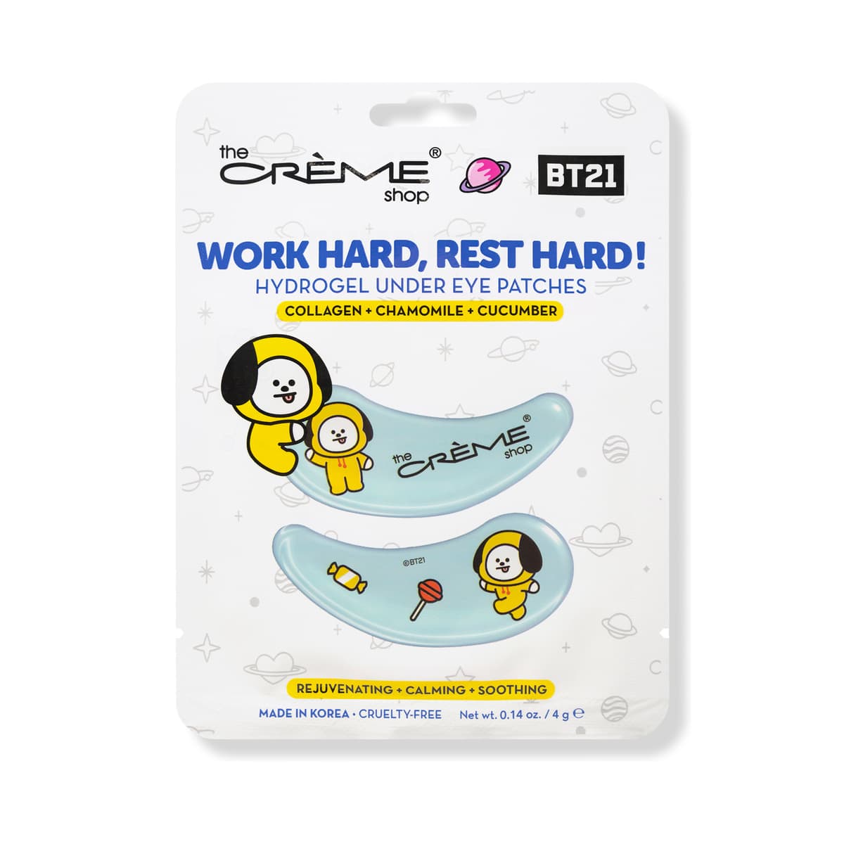 Work Hard, Rest Hard! BT21 Chimmy Hydrogel Under Eye Patches