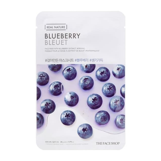 Real Nature Face Mask 1pc, Blueberry