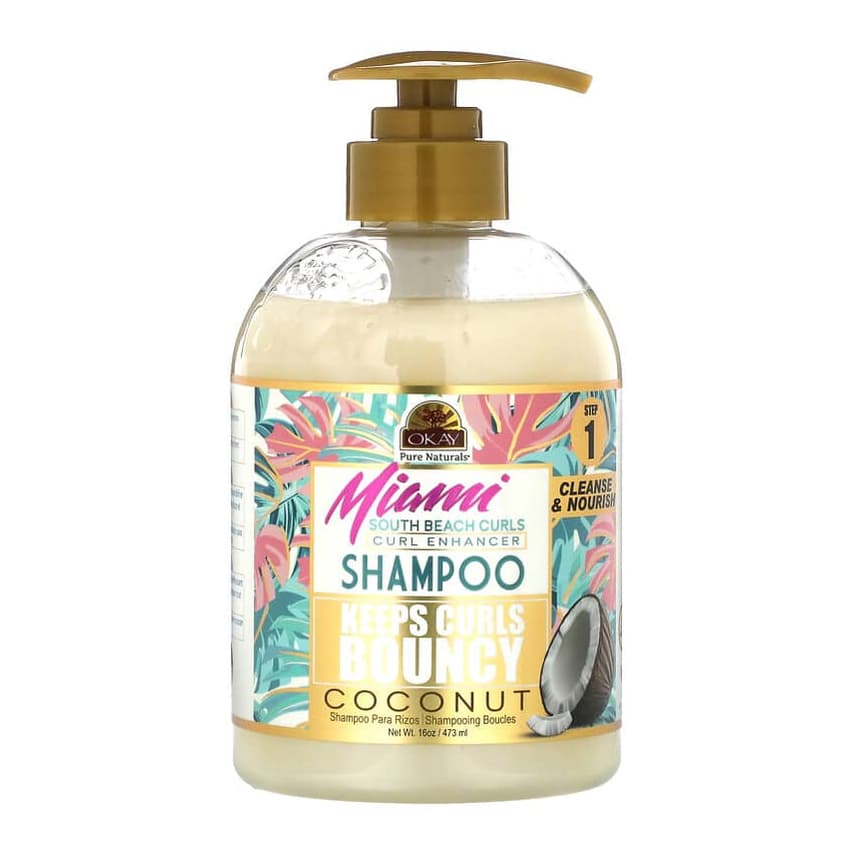 Miami South Beach Curls, Curl Enhancer Shampoo, Coconut