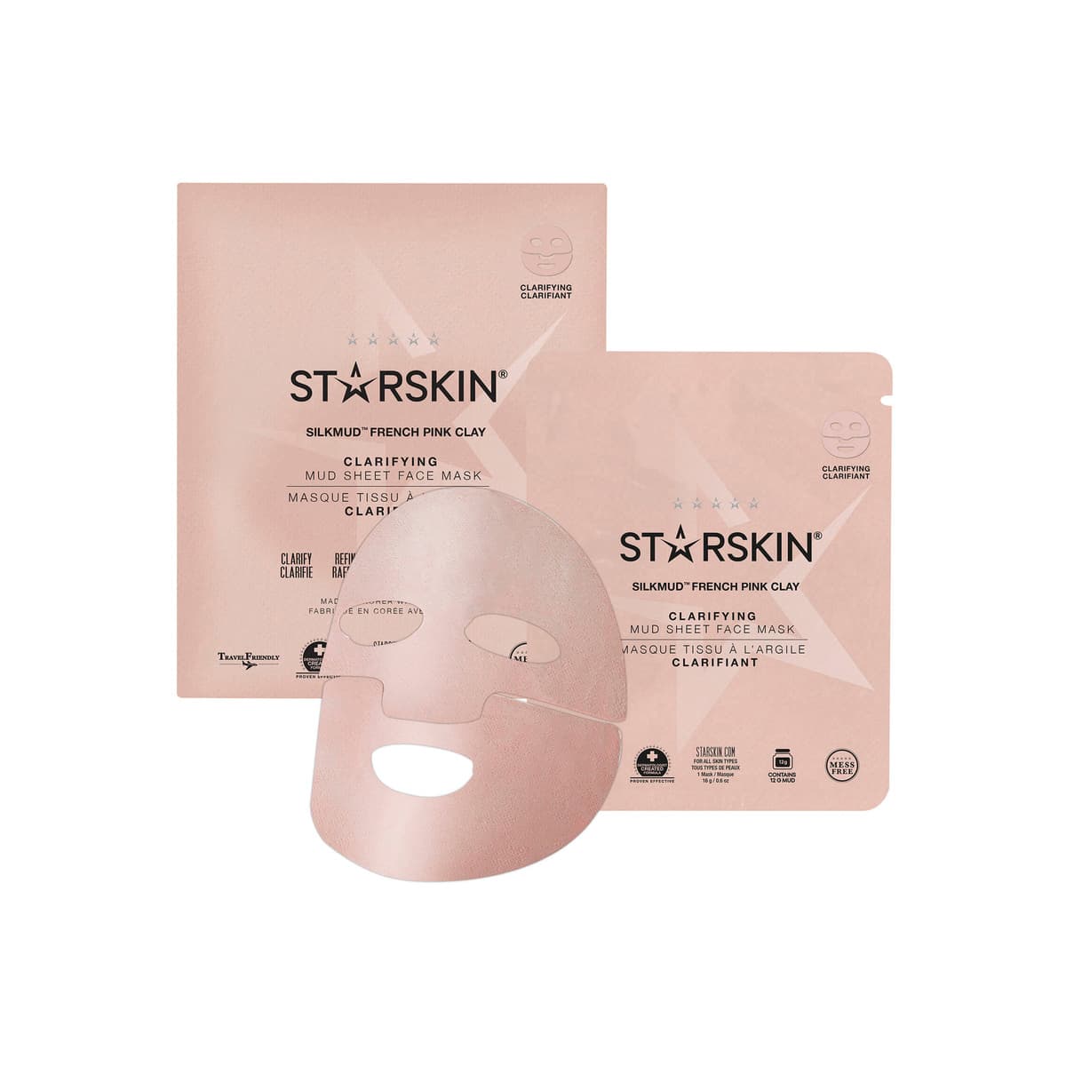 SILKMUD™ Pink French Clay Purifying Liftaway Mud Face Sheet Mask