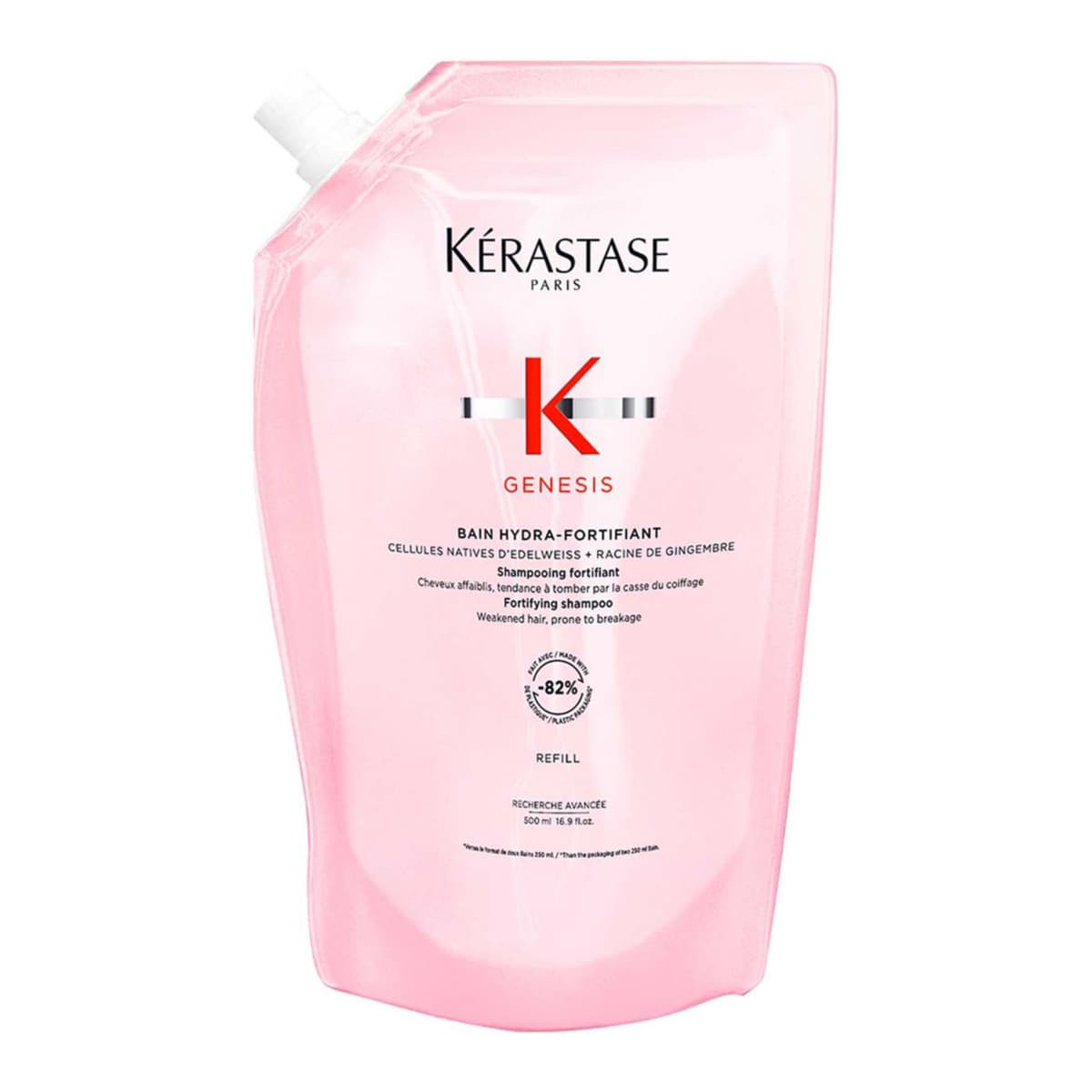 Kérastase Genesis Hydra-Fortifiant Shampoo Refill Pouch, to Protect from Hair Fall with Ginger Root & Edelweiss Flower