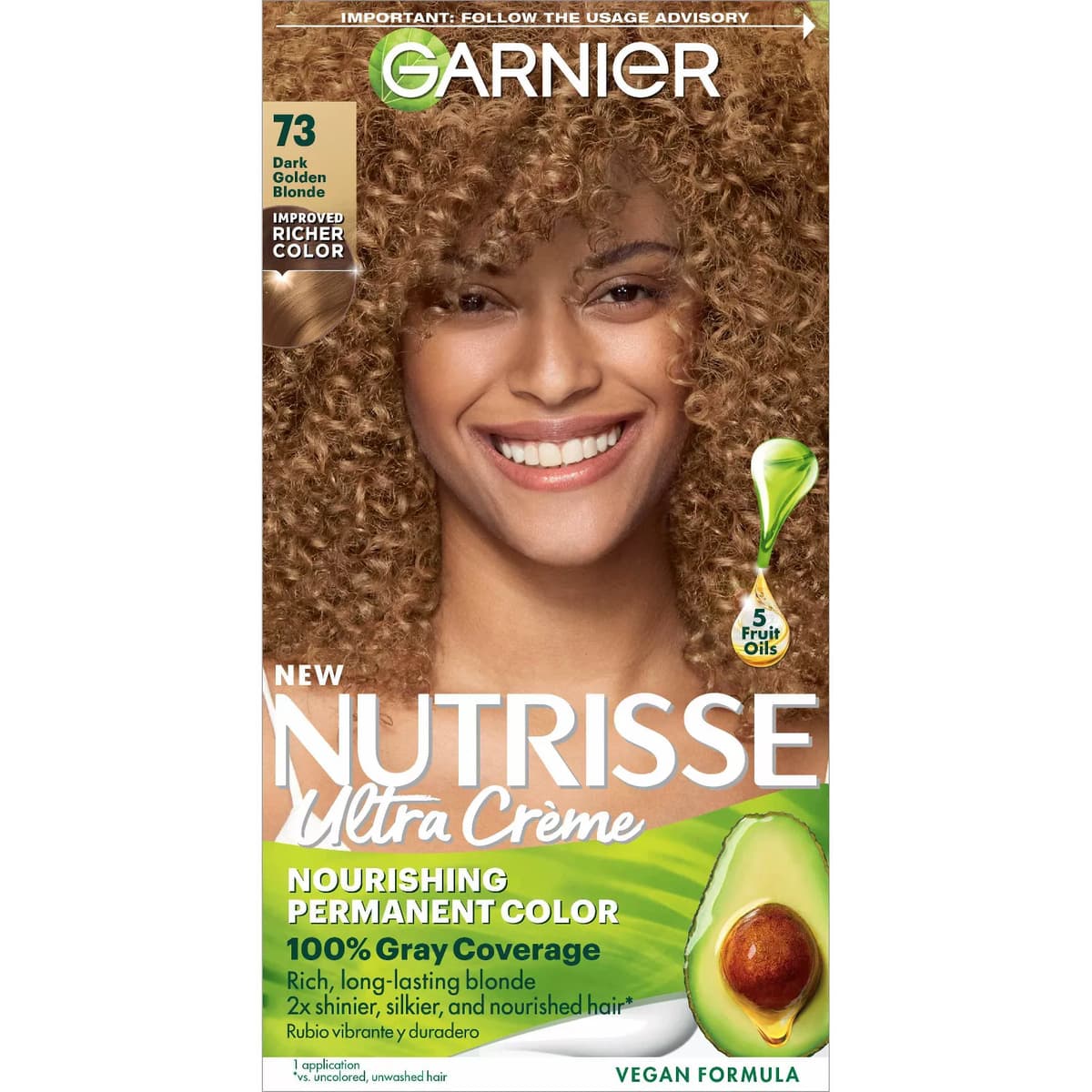 Nutrisse Nourishing Permanent Hair Color Creme, #73 Dark Golden Blonde