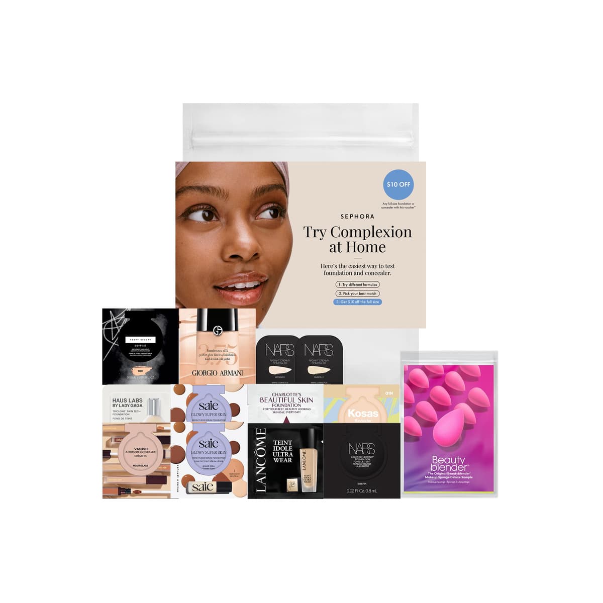 Complexion Try-On Sample Bag With Redeemable Voucher, Fair/Light/Fair - Option 1