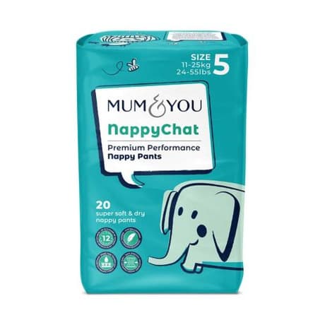 Nappychat Premium Performance Eco Nappy Pants Size 5 20s