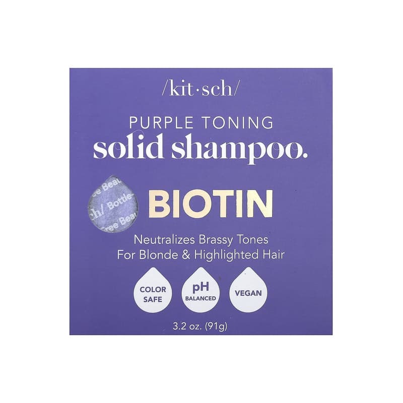 Purple Toning Solid Shampoo Bar, Biotin, Orange Blossom & Jasmine